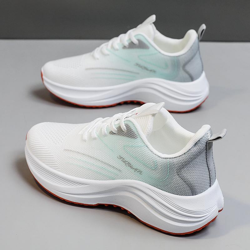 WomenGradient Pink Mesh Running Sneakers Soft Thick Cushion Sole Breathable Lightweight Non Slip Daily Walking Athletic Trainers