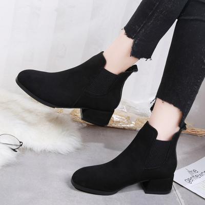 Fashion Autumn Winter New Women's Wild Short Boots Round Head Comfortable Suede Boots Women's Simple Sets of Boots Mujer