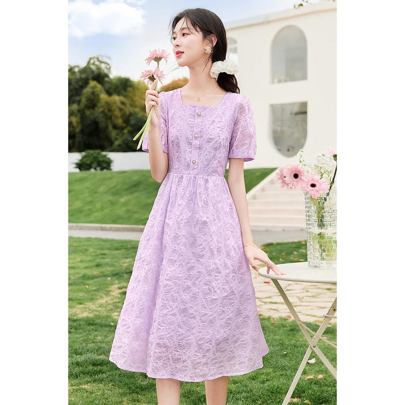 

Ephemeral Years 2025 Summer Salt Shrink A-line Dress L