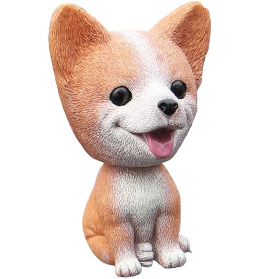 Delicate Strong Adhesion Portable Car Decor Ornament Bobbing Head Dog Animal for Automobile