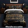 Zestaw pościeli z wzorem Led Zeppelin 1 poszewka na kołdrę + 2 poszewki na poduszki Miękka oddychająca domowa pościel