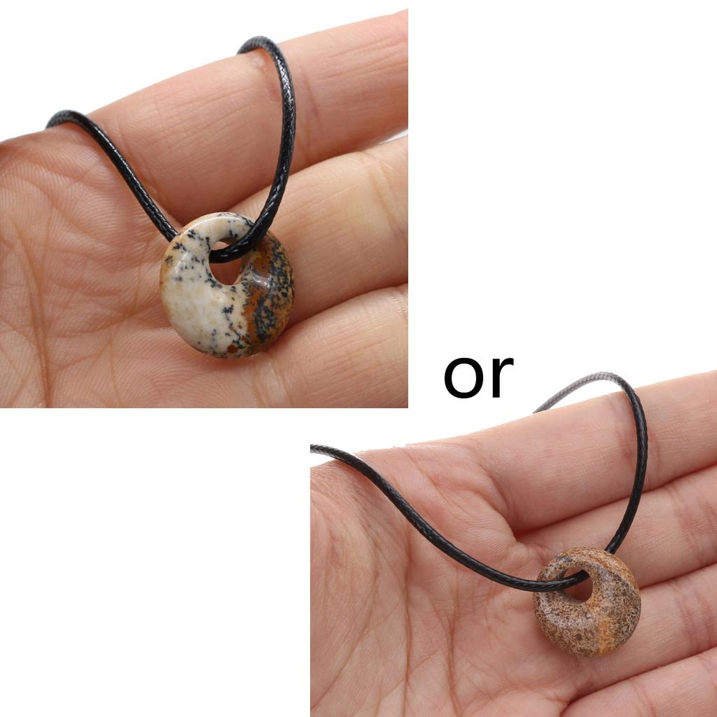 Natural Stone Pendant Necklace Round Shape Crystal Tiger Eye Agates For Women Men Jewelry Making Necklace Charm Gift