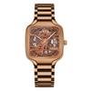 Langjue Square Metal Hollow Quartz Watch Men'S Luminous Watch, Non-Mechanical Watch