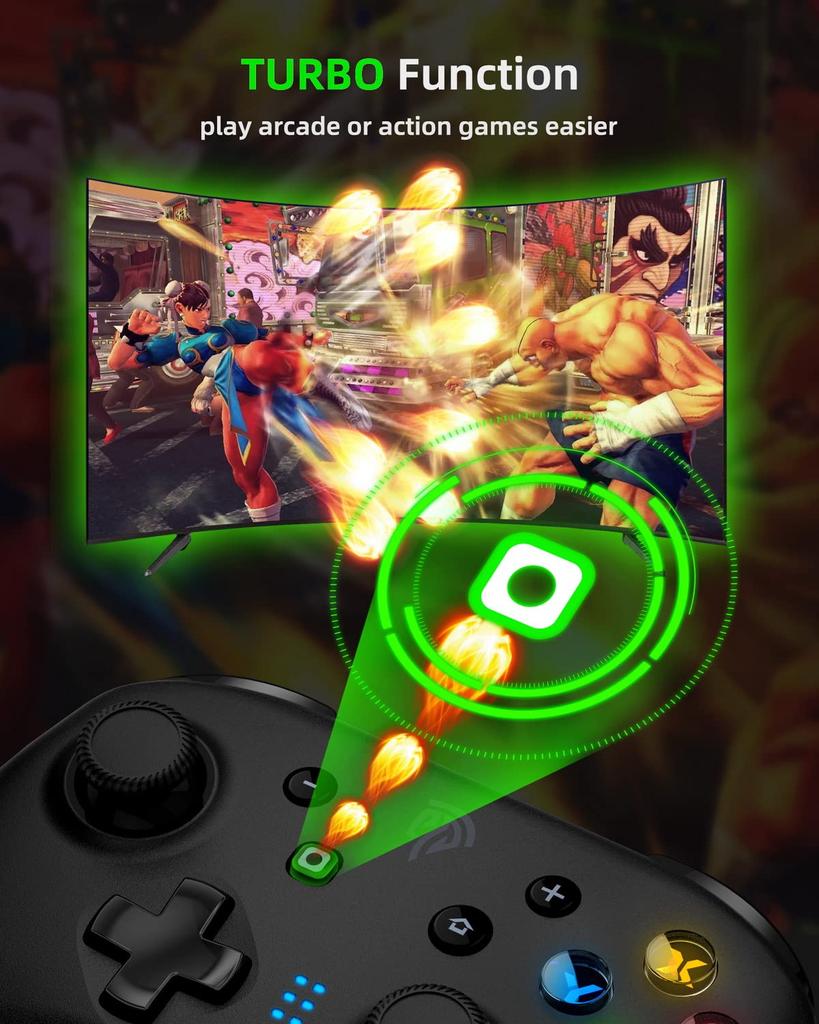 Bezdrátový ovladač EasySMX pro Switch Kompatibilní s Nintendo Programovatelné tlačítko Vibrace Switch/Lite/OLED Android/IOS/PC (Bílý) (Černá)