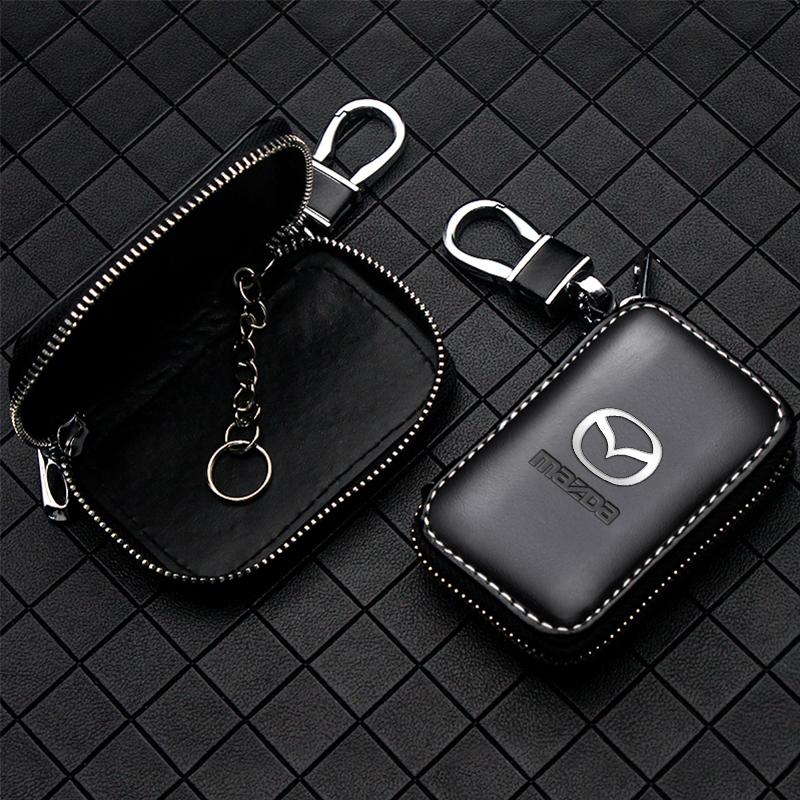 Skórzany Brelok Torba na Kluczyki Samochodowe Wielofunkcyjny Etui na Klucze Do Mazda 3 6 Atenza Axela Demio CX3 CX5 MS Akcesoria do Kluczy Samochodowych