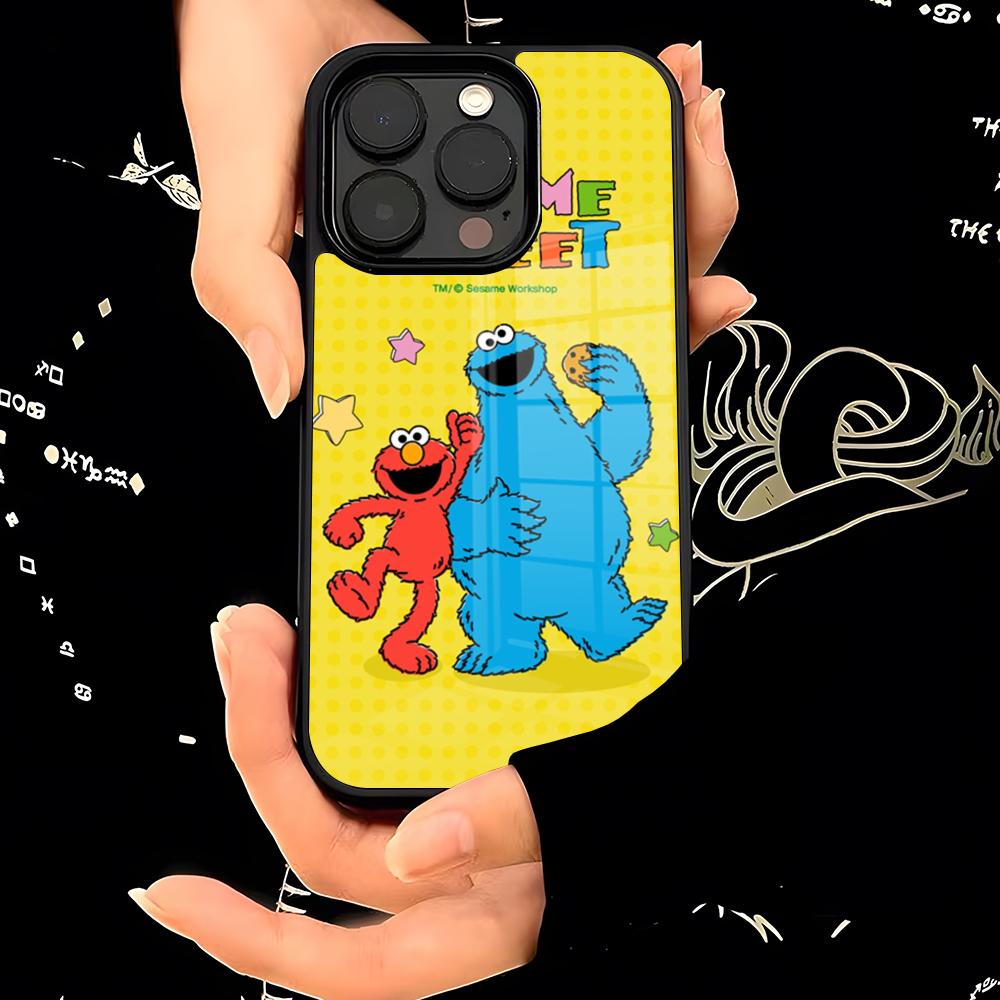Cartoon S-Sesame S-Street Phone Case PC+TPU For IPhone 17 16 15ProMax 13 16 11 12 14 Pro Xs Max Mini Xr X Plus Cover