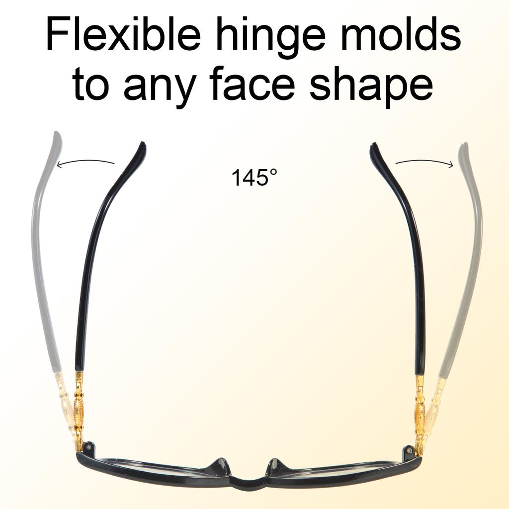 2PCS Anti-Fatigue Reading Glasses - HD Resin Lenses Blue Light Blocking Metal Hinge for Men & Women