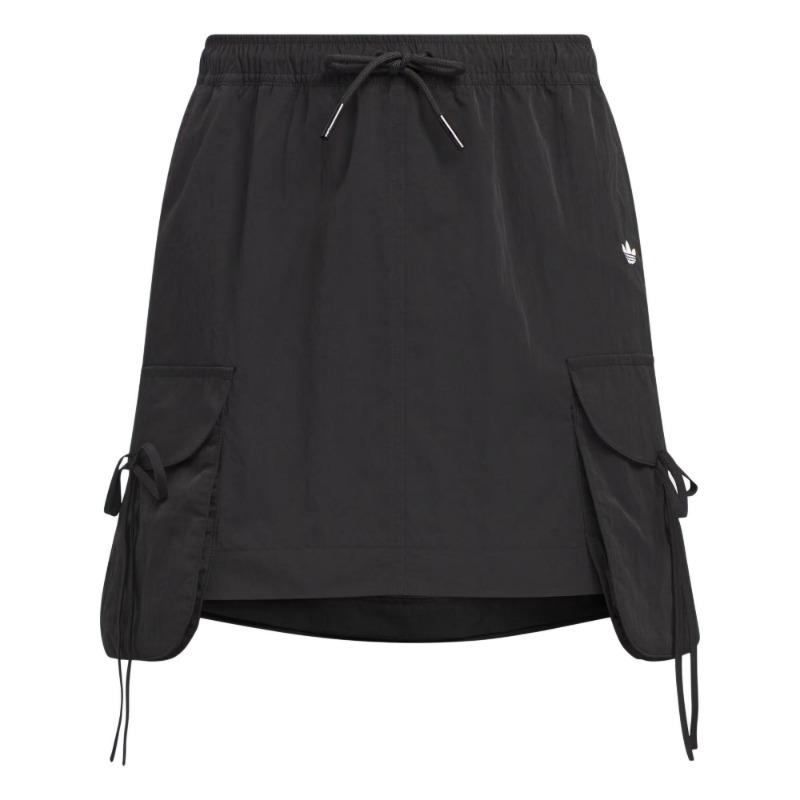 

Adidas Originals Series Loose Multi-Pocket Lace-Up Cargo Work Skirt Women Black KB8962 XS