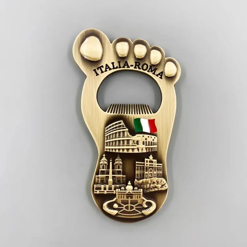 The Sultanate of Oman Refrigerator Stickers Italy Rome Bottle Opener China Shanghai Danmark Metal Fridge Magnets Wedding Gifts