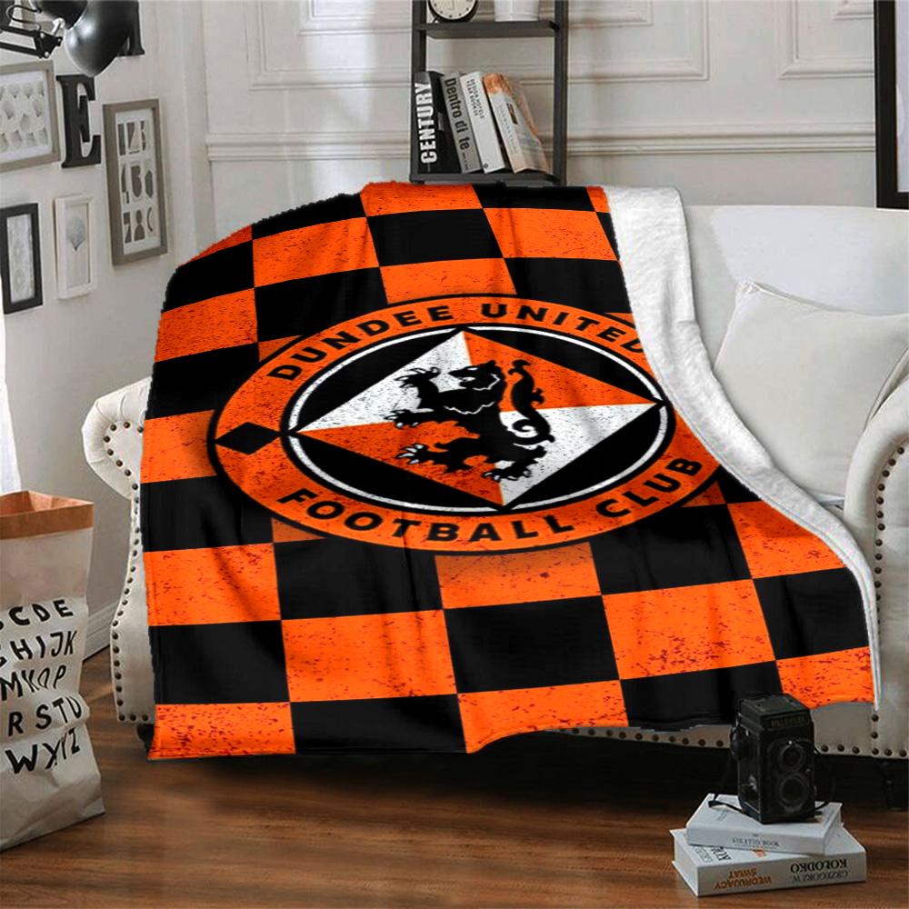 Dundee United FC Print Flannel Blanket High Quality Warm Comfortable Cover for All Seasons Perfect for Gifts Home Decor