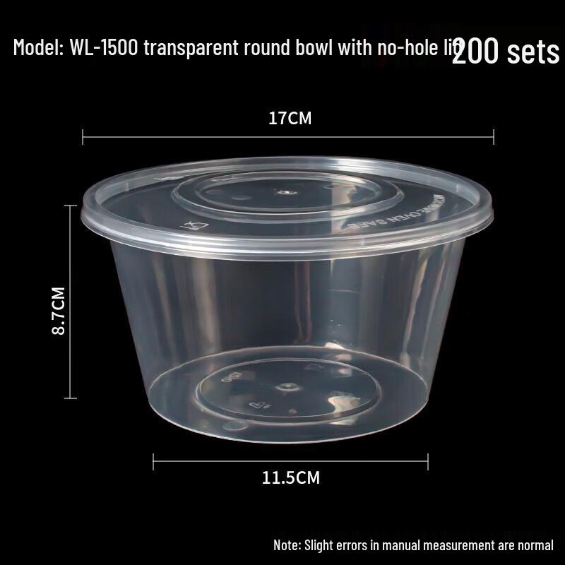 

Disposable Round Plastic Takeaway Food Containers with Lids