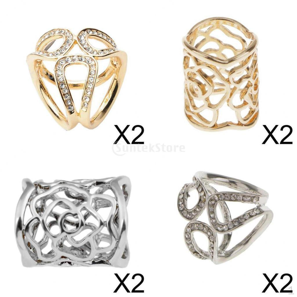 

8 Pieces Womens - Rhinestone Scarf Clip Slide