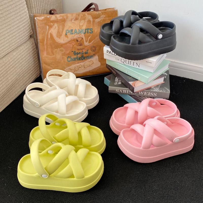 2025 Nové Unikátní Dámské Sandály s Tlustou Podrážkou s Měkkou Podrážkou Ležérní Římské Multifunkční Sandály s Kříženými Pásky Venkovní Plážová Obuv