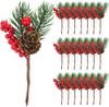 1PC Christmas Branches 13x5x3cm Artificial Christmas Branches With Red Berries & Pine Cones For Festive Decorations Parts