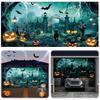 13x6ft Pumpkins Halloween Garage Door Cover Halloween Hanging Backdrop Banner for Outdoor Home Yard Party Backgrounds