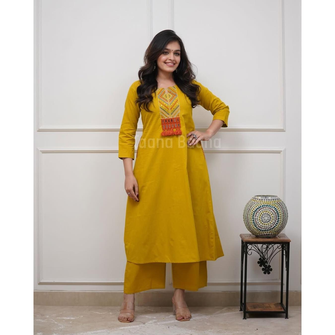Bollywood Designer Ethnic Kurti with Palazzo Set Indian Women Top Kurta Cord Set M-38