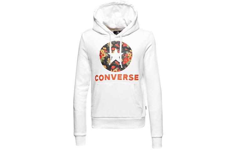 Толстовки Converse In Bloom Женские Белые С капюшоном Умеренный Обычный 10017331-A01 XS