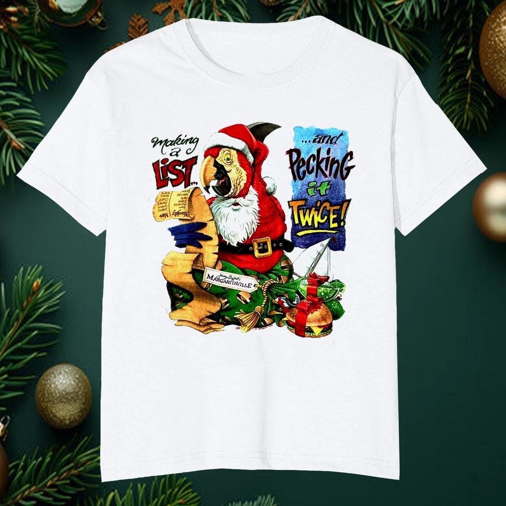 Jimmy Buffett Christmas T Shirt Parrotheads Santa White All Size T Shirt HN430