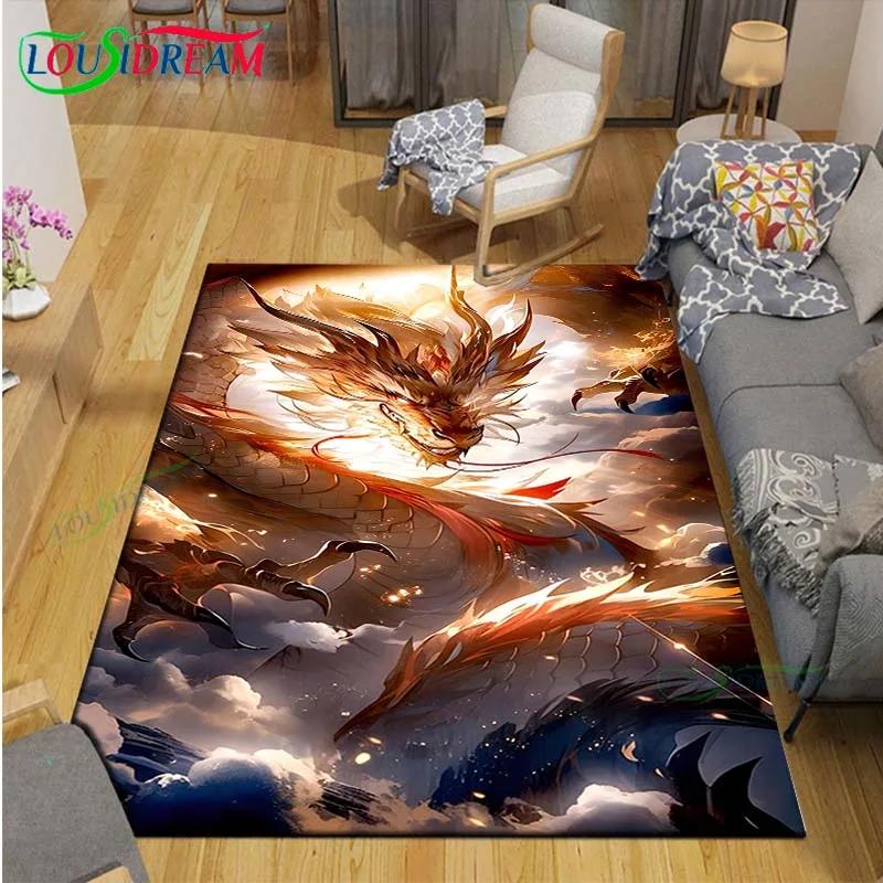 Hot Fashion Chinese Dragon Print Carpet Outdoor Rug Area Rug Non-slip Carpet Bedroom Decor Carpet for Room Gift