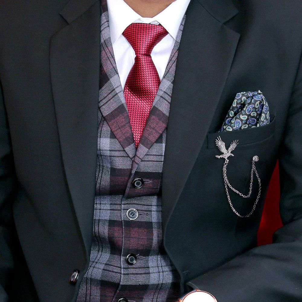 Rhinestone Men Brooch Zinc Zinc Alloy Suit Collar Pin Niche Design Eagle Tassel Brooch  Collar Decoration