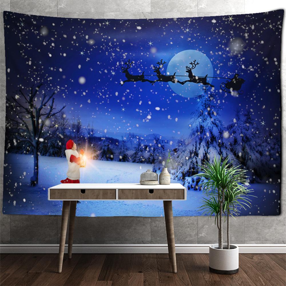 Christmas Snowy Night Series Tapestry Wall Mount Bohemian Witchcraft Dormitory Living Room Home Decor