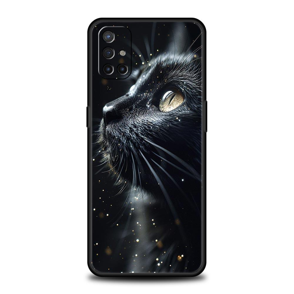 Phone Case For OnePlus 12 11 10 9 Pro 9T 12R 10R 9R 9RT 10T 8T 8 7 6T 7T Nord 2T CE 2 5G N200 N10 N100 Cover Black Cat