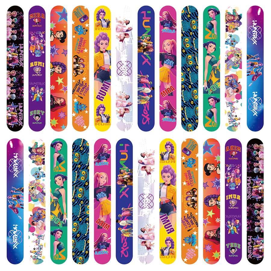 12-36pcs K-Ppop Demon Hunters Slap Bracelets Party Favors Birthday Party Gifts for Kids Snap Bracelets Christmas Party Decoratio