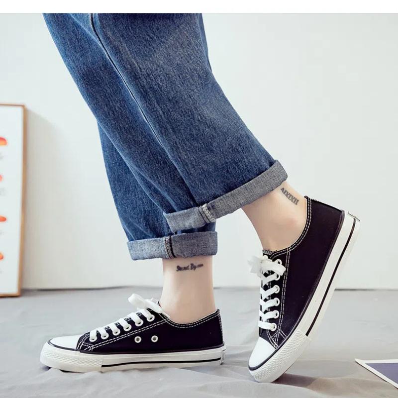 Womens and Mens Canvas Shoes Casual Cute Sneakers Low Cut Lace Up Fashion Comfortable for Walking