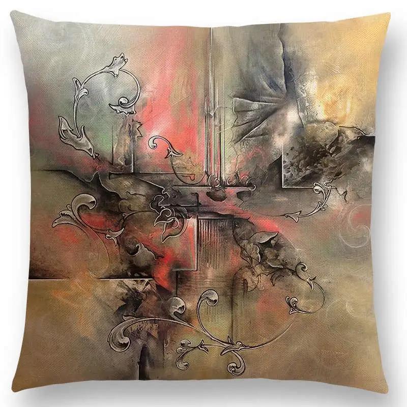 Nowy d Nadruk Wspaniały Abstrakcyjny Obraz Sztuki Tajemniczy Wir Geometria Rzeźba Poszewka na Poduszkę Samochodową Sofę Narzuta