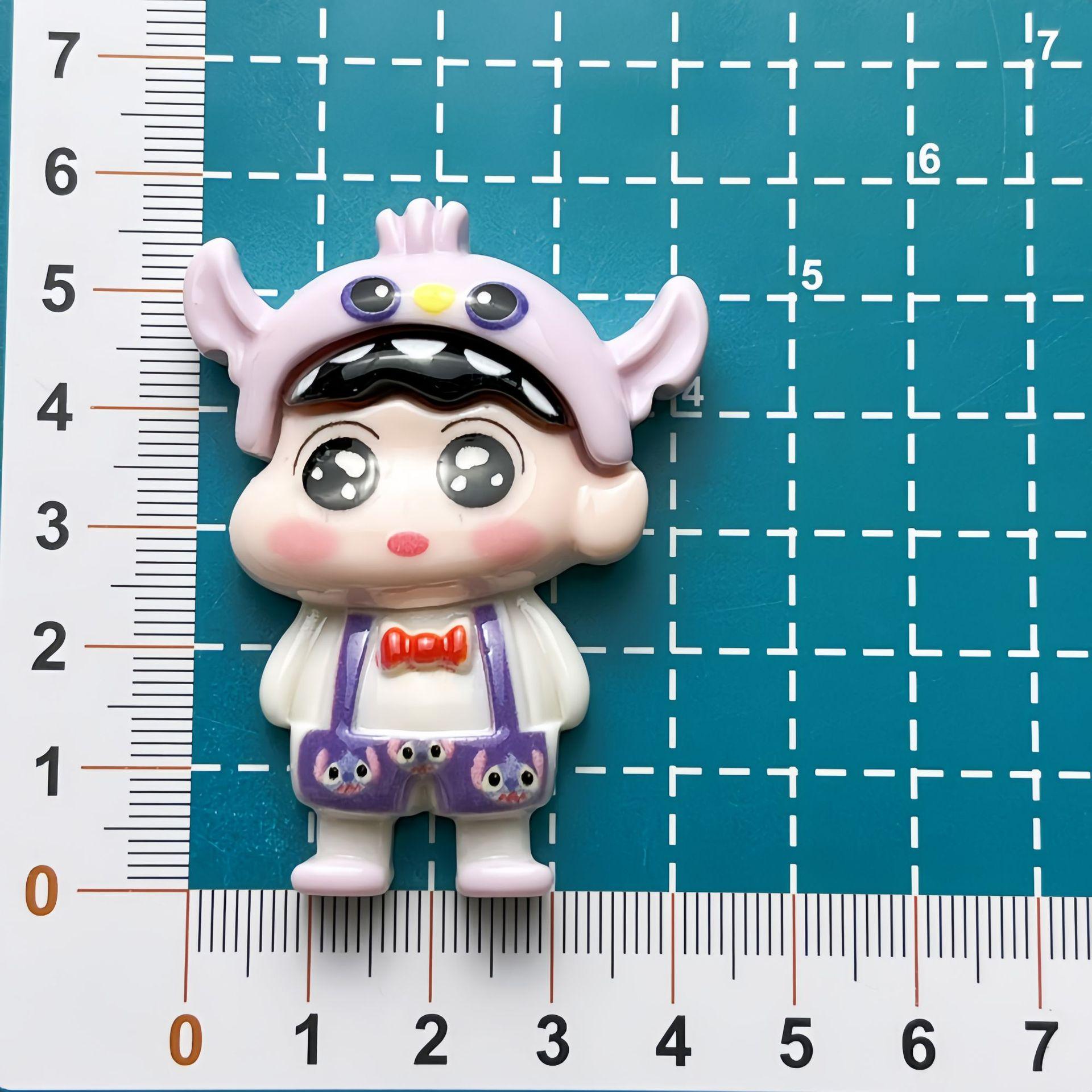 Cartoon Crayon Shin-chan Resin Accessories: DIY Hair Clip, Shoe Buckle, Keychain, Fridge Magnet.
