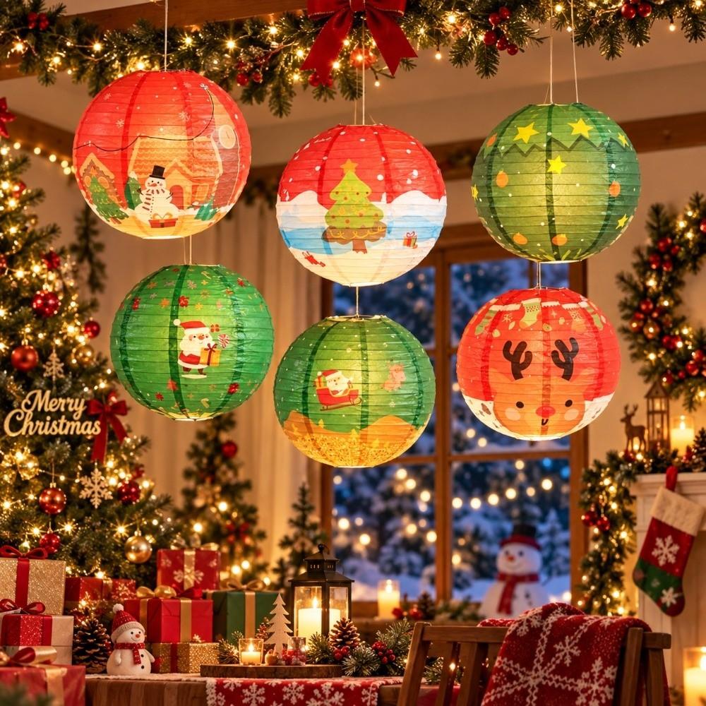 Xmas Decoration Christmas Paper Lantern DIY Festival Lanterns Folding Lantern Ball Party Supplies