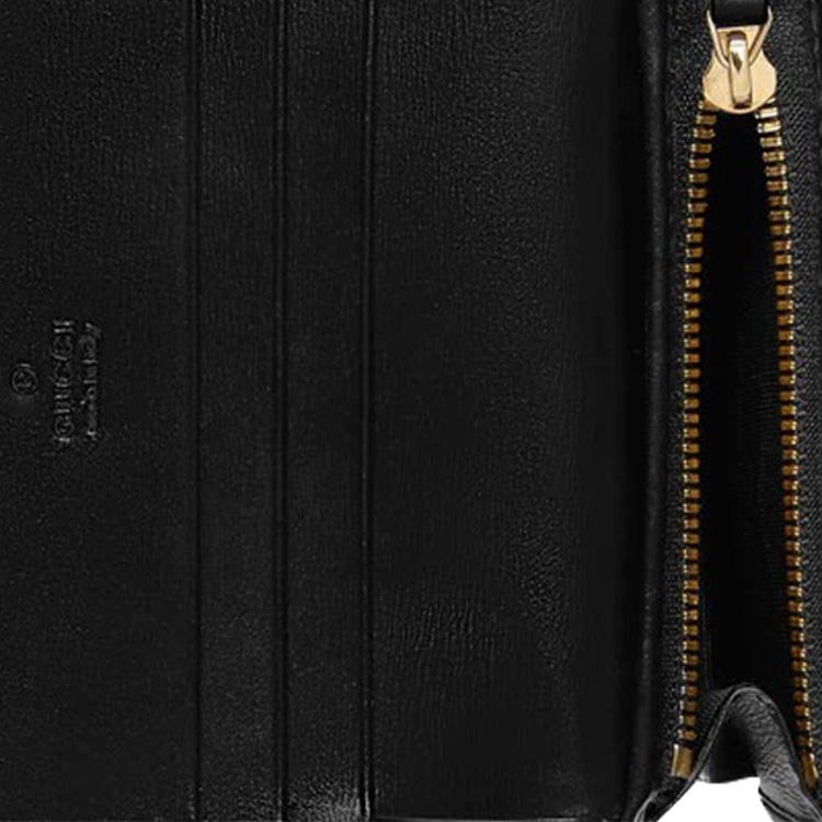 Gucci 1955 Horsebit Leather Card Holder Wallet Women Wallet Black 621887-0YK0G-1000