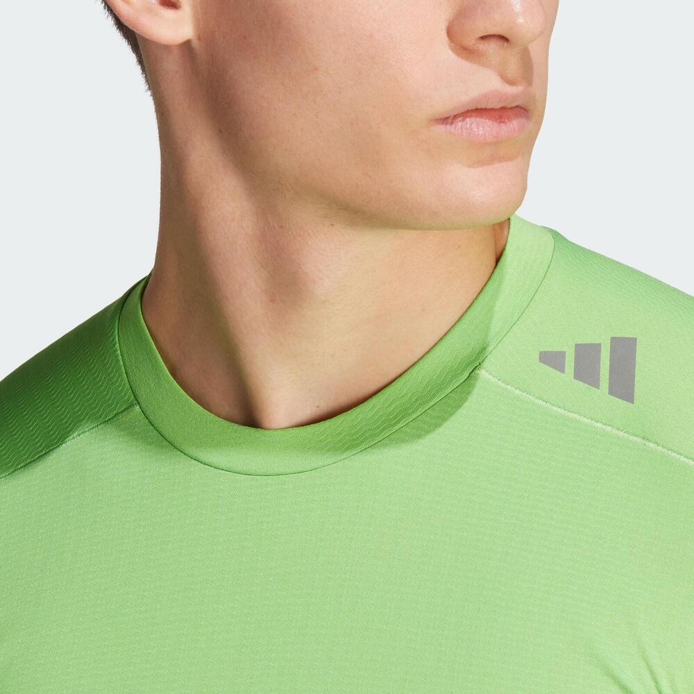 Adidas Designed 4 Heat.Rdy Hiit Tee Solid Color Athletic Slim Fit Short Sleeve T-Shirt Men Tops Green IM1119