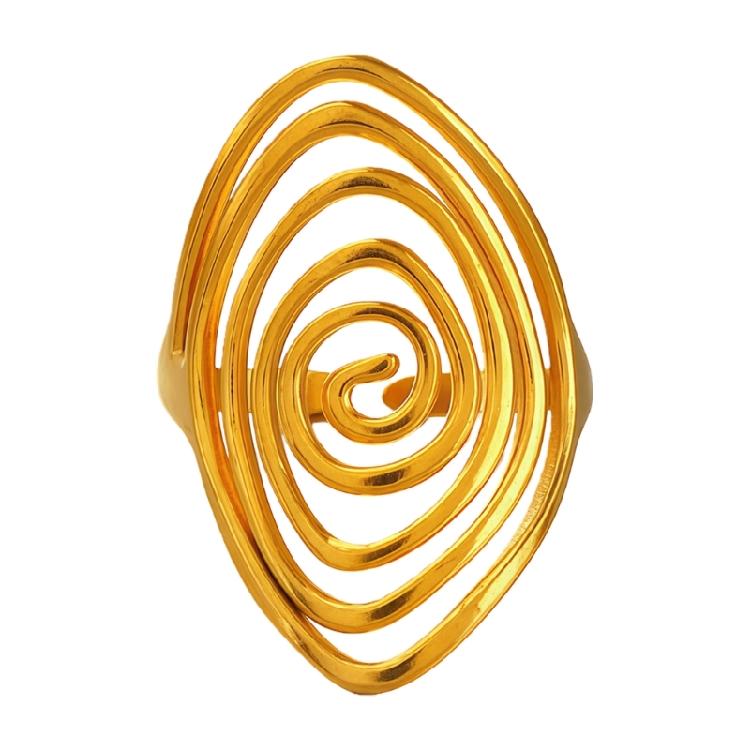 Simple Vortex Rotating Open Ring Stainless Steel Adjustable Size Open Vortex Ring Minimalist Jewelry Accessory