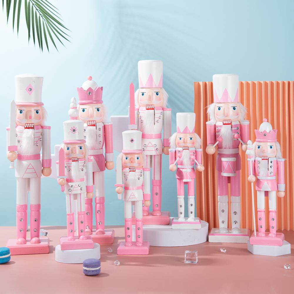 Pink & White Princess Style Wooden Nutcracker Ornament