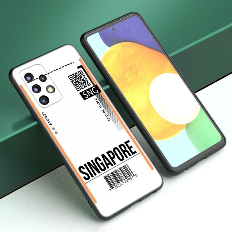 Travel Ticket Label Paris Phone Case For Samsung A21 A30 A50 A52 S A13 A22 A23 A32 A53 A73 5G A11 A12 A31 A33 A51 A70 A71 A72