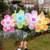 Lawn Decoration Spinner Two Layer Pinwheels with Stakes Eye Catching for Garden