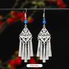 Miao Yin earrings original niche retro Dongling jade earrings long fringed earrings women