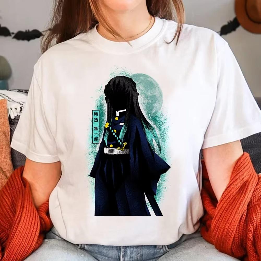 Muichiro Tokito T-Shirt Damen Herren Harajuku Sommer Manga T-Shirts Weiblich Manga Japanischer Anime Kleidung Y2k Top