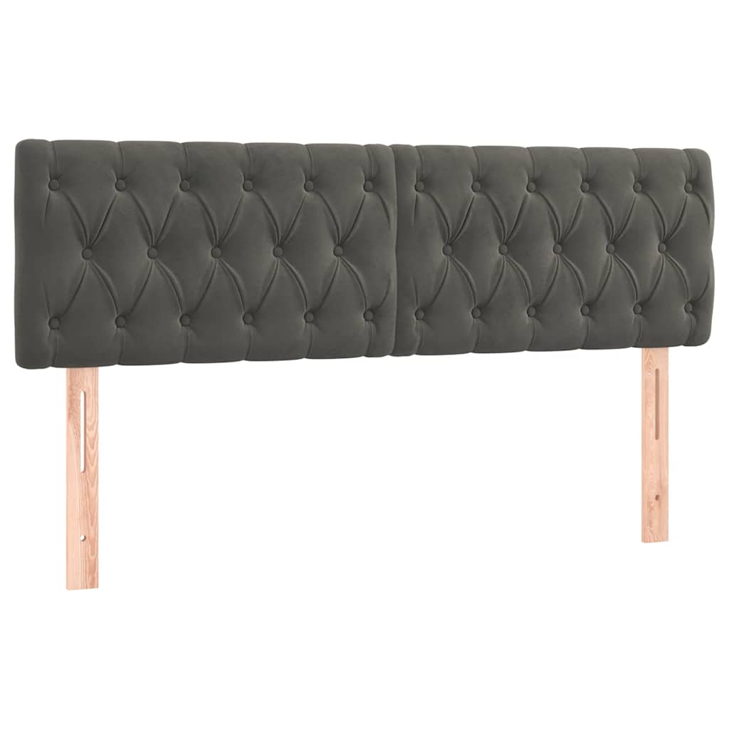 vidaXL Kopfteile Dunkelgrau 144x7x78/88 cm Samt