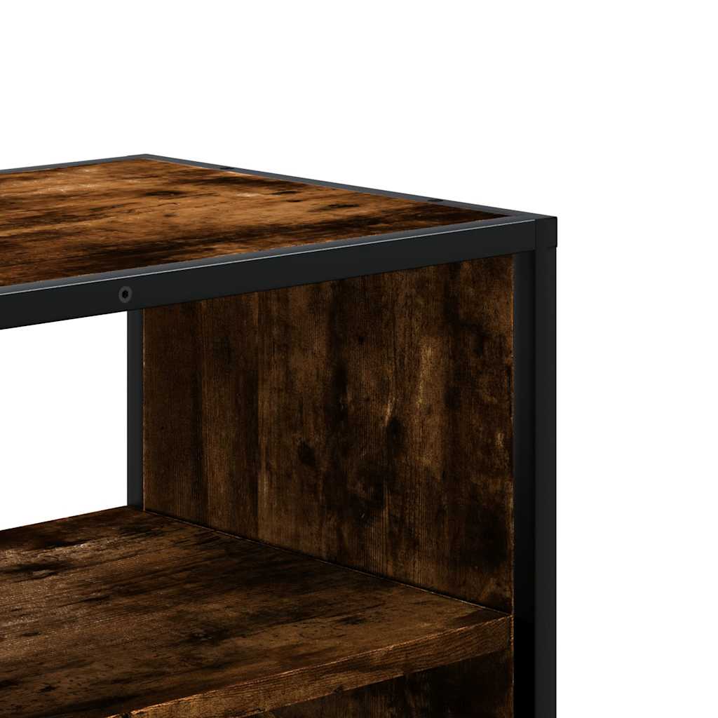 TV Stand Smoked Oak 80 x 31 x 39.5 cm Engineered Wood and Metal