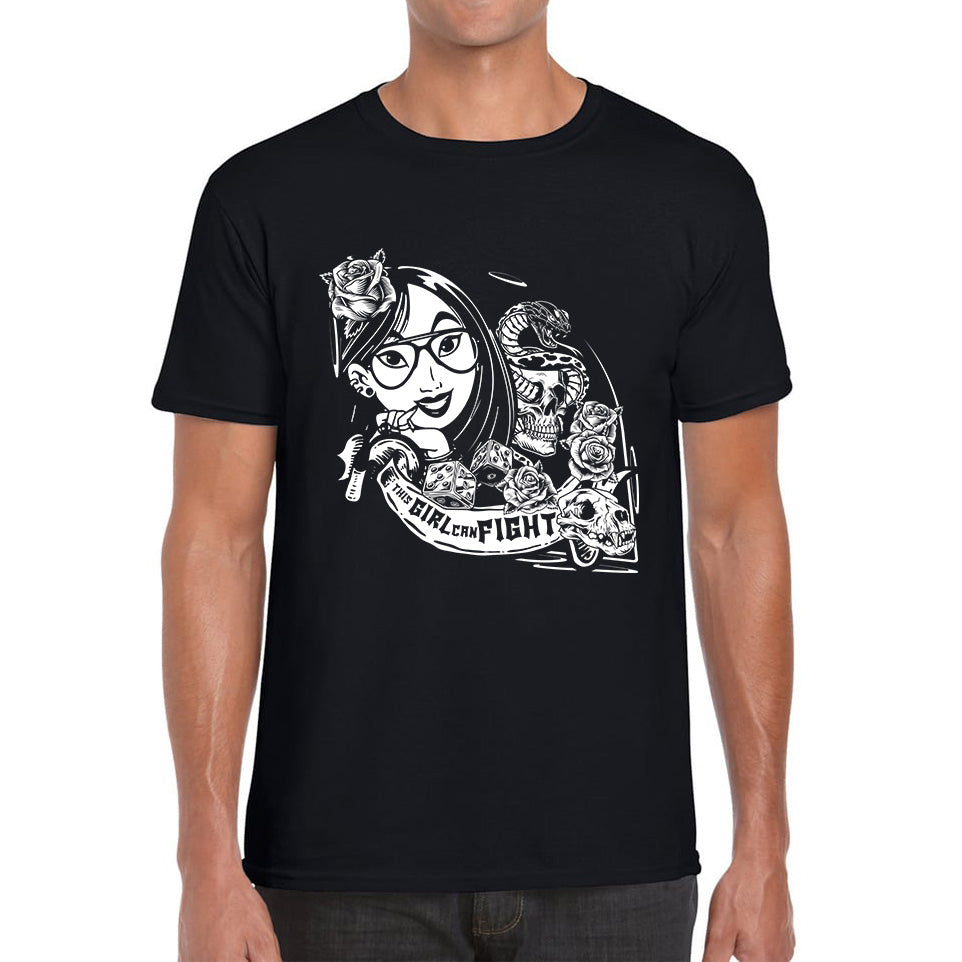 

Punk Fashion Princess Molan Inspired a Girl Can Fight Rock Retro Movie Mens Tee Top M