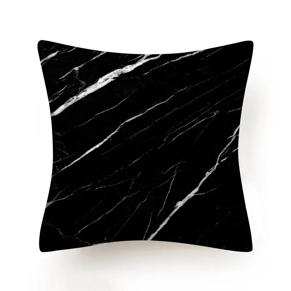 New Black White Marble Texture Cushion Cover 30X50/40X40/45X45CM Ultra Soft Lumbar Pillowcase Sofa Seat Throw Pillows Decor Home