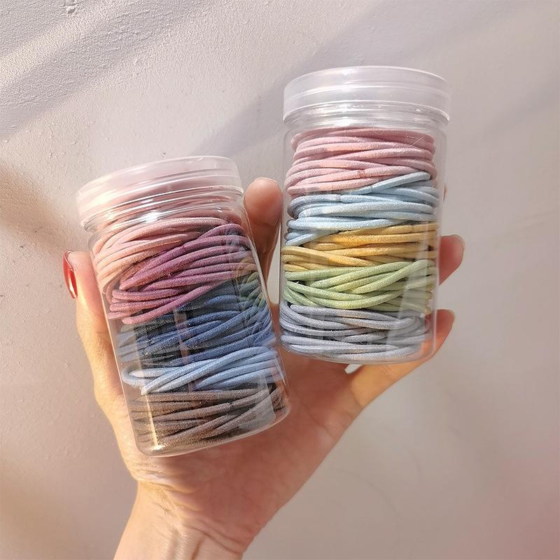 100pcs basic thickened hair elastic bands for woodland hair ties with high elasticity and durable leather sheath