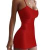 Dress Sexy Slim-fit Solid Color Women Suspender Dress for Party