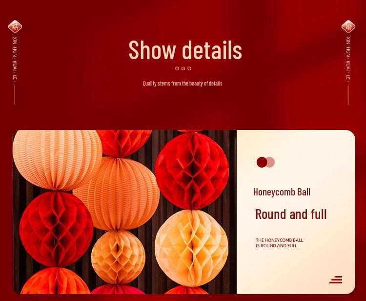 Three-Dimensional Double Happiness Wall Ornament for Wedding Room Decoration Sets