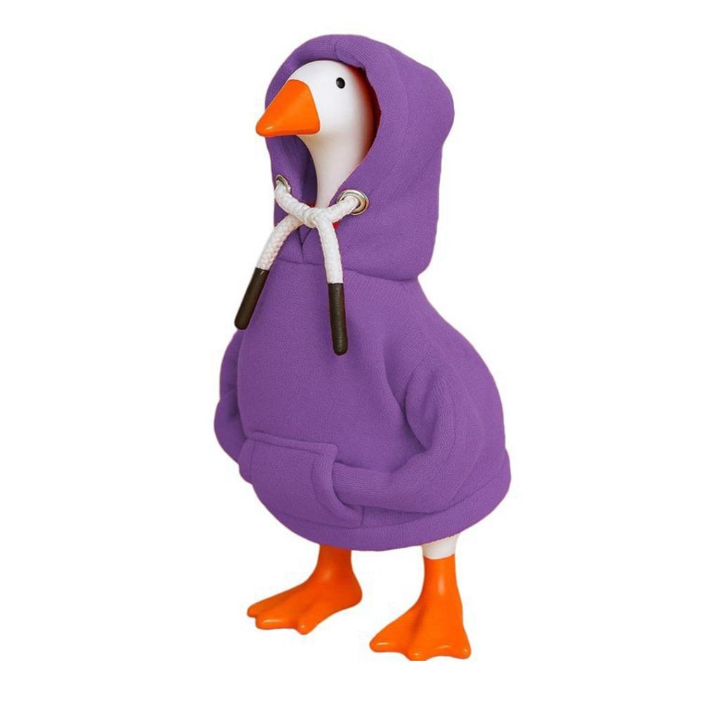 Creative 5 Inch Goose Outfits Red Hoodies Soft Solid Color Mini Porch Goose Hoodies Tabletop Goose Costume for Decoration