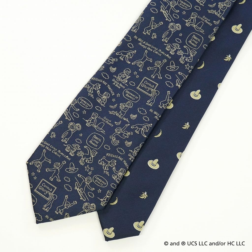 Curious George Tie UND49161 Dark Navy Party Tie Character Gift