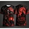 Herren Halloween 3D-Druck T-Shirt Anime Hexe Mädchen Kürbis Fledermaus Orange Schloss Mond Grafik Kurzarm Party Oberteile