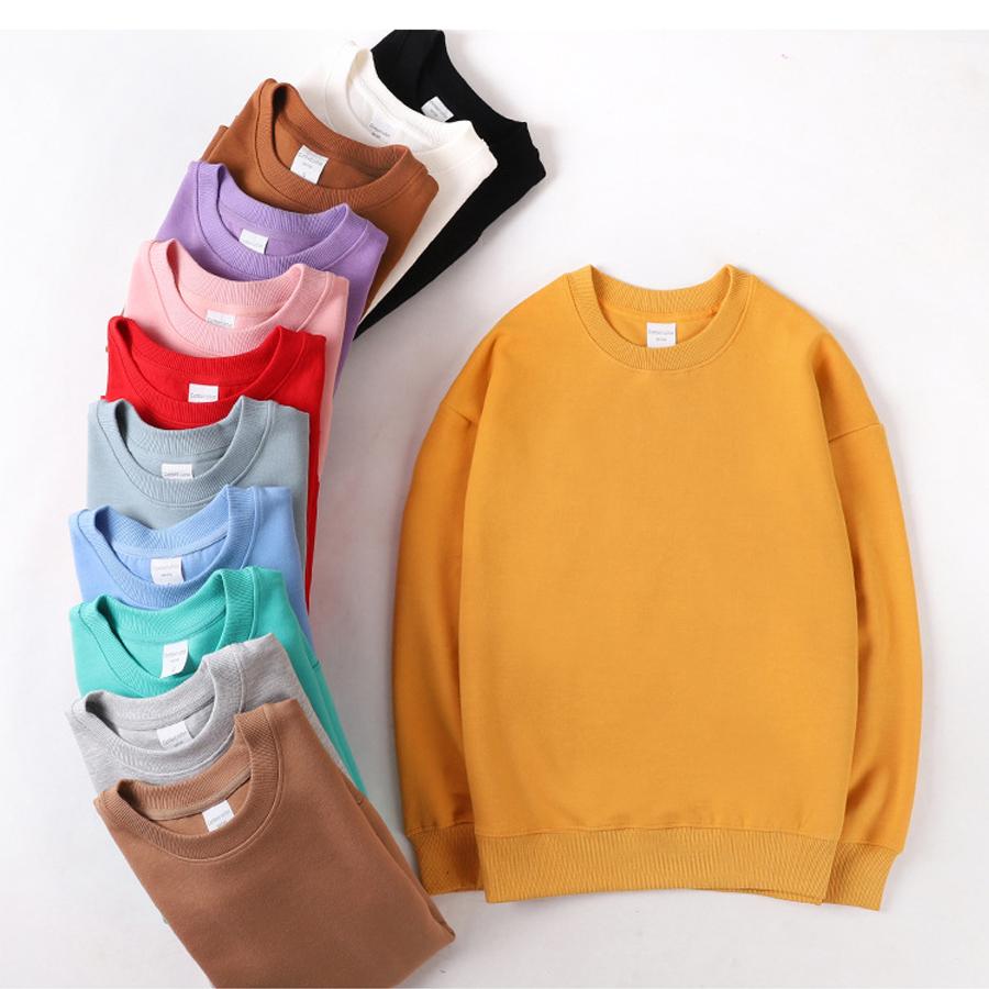 Unisex Streetwear Sweatshirts Autumn&Spring O-neck Pullover Double-sided Cotton Long Sleeve Outerwear